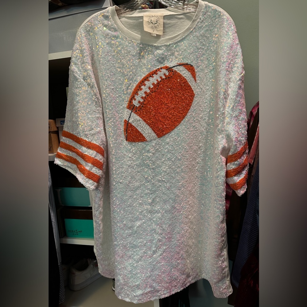 LIFE OF THE TAILGATE SEQUIN T-SHIRT DRESS